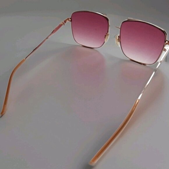 Lucky Brand Women’s Rose Gold Metal Round Frame Sunglasses With Tortoise Shell